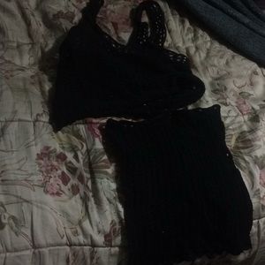 2 piece lingerie fishnet set